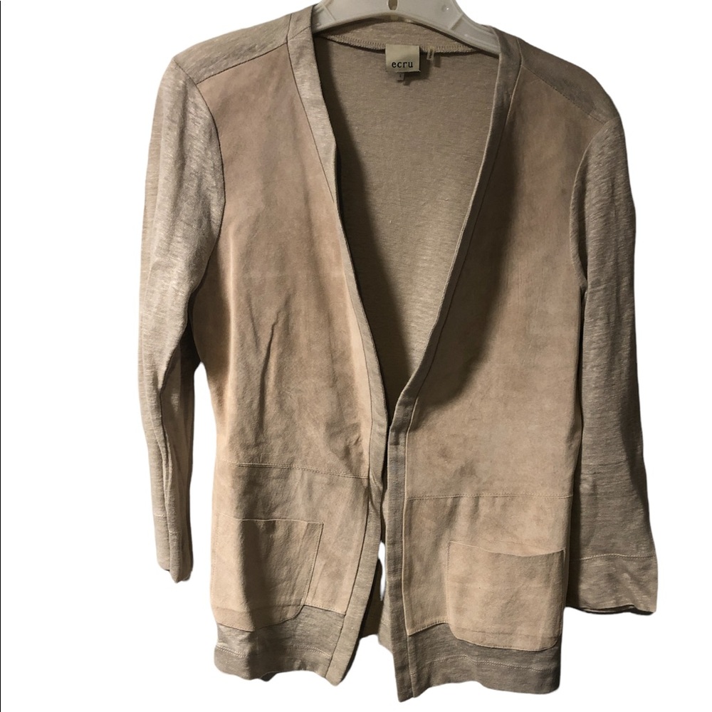 Tan ecru cardigan Sz S EUC